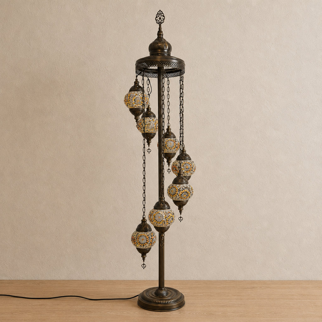 Turkish Floor Lamp with 7 Globes - C3Y
