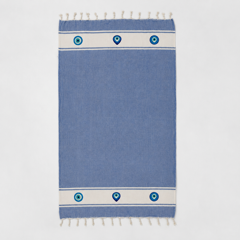 Evil Eye Print Turkish Cotton Towel