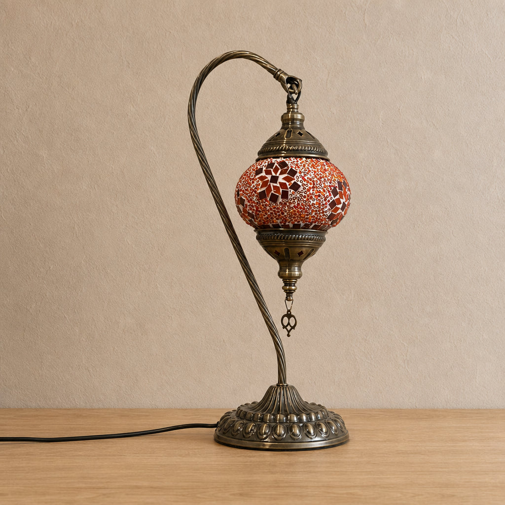 Swan Lamps - Red Orange Flower