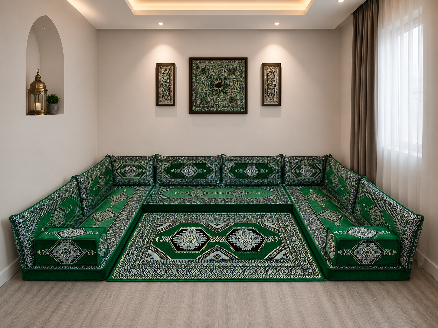 Green Palace U-Shaped Arabian Majlis