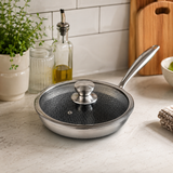 26cm Honeycomb Frying Pan with Glass Lid
