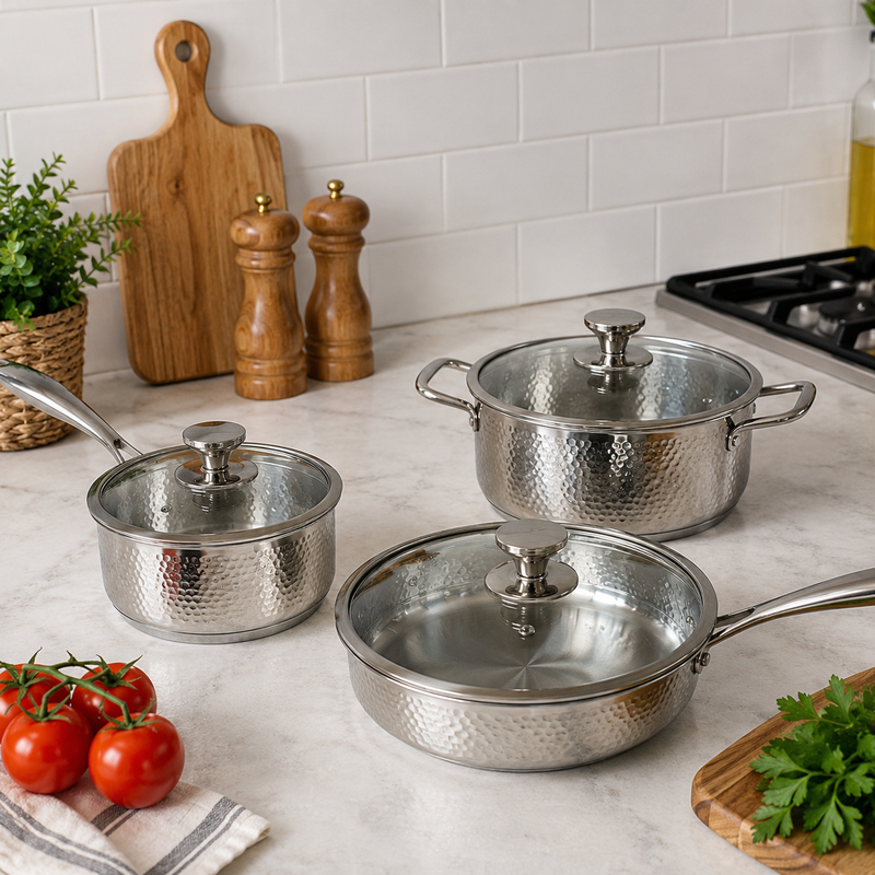 Hammered cookware set