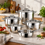 Hascevher Anett 9pc Stainless Steel Cookware Set