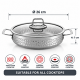 Hascevher Serra 26cm Stainless Steel Shallow Pot