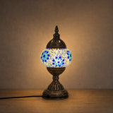 Table Lamps - Blue Flower — lit