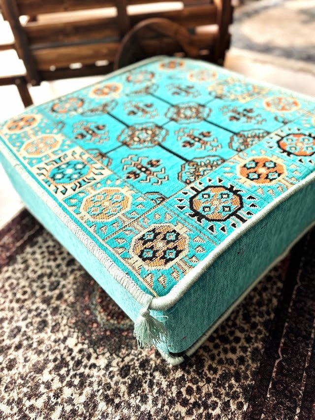 Ottoman Floor Cushion 60x60 - Aqua Elegance