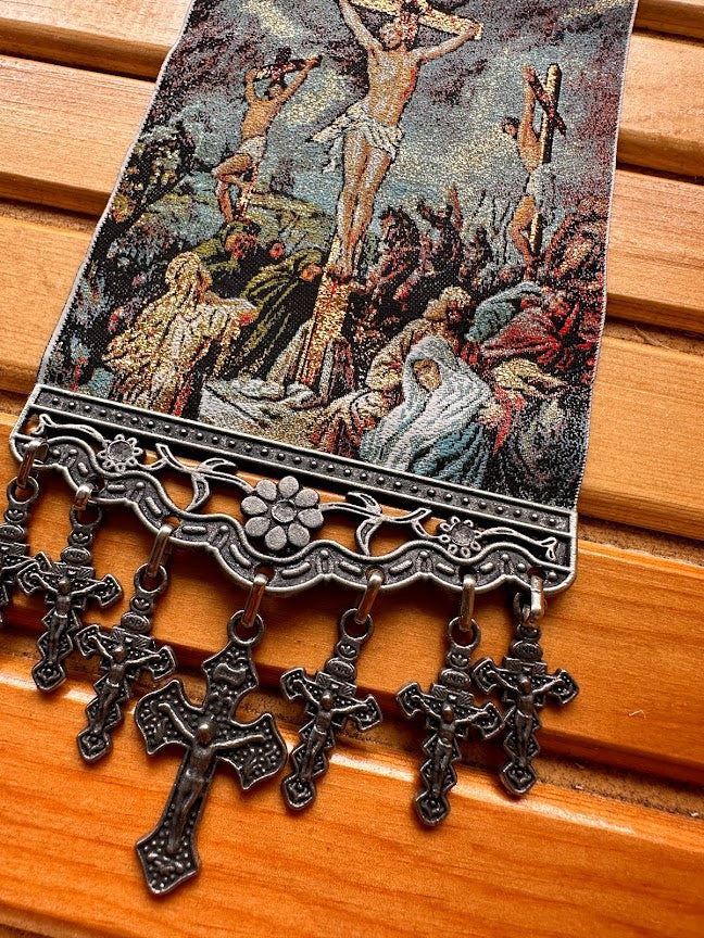 TAPESTRY WALL HANGING Crucifixion of Lord Jesus Christ