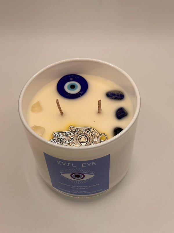 Evil Eye Protection Candle- Rich Flower 14 OZ