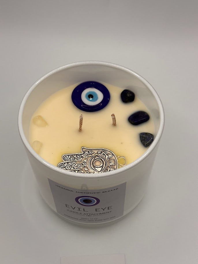 Evil Eye Protection Candle- Jungle Attachment  14 OZ