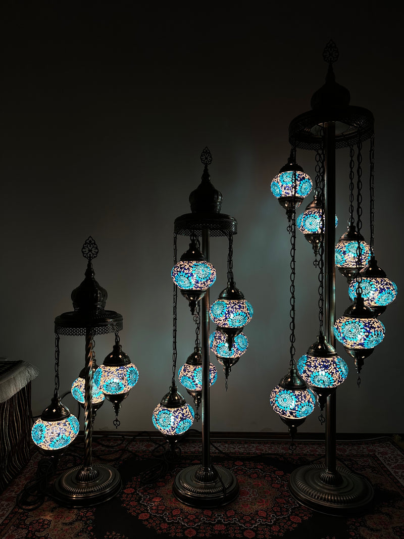 Turkish Floor Lamp with 5 Globes - C3B