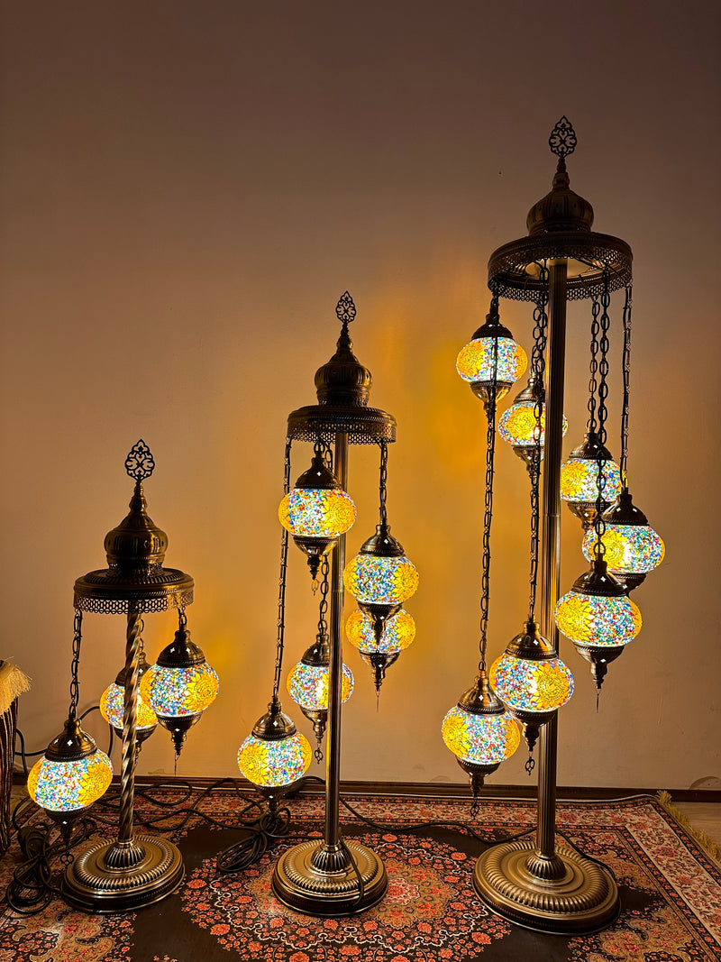 Turkish Floor Lamp with 5 Globes - Ry