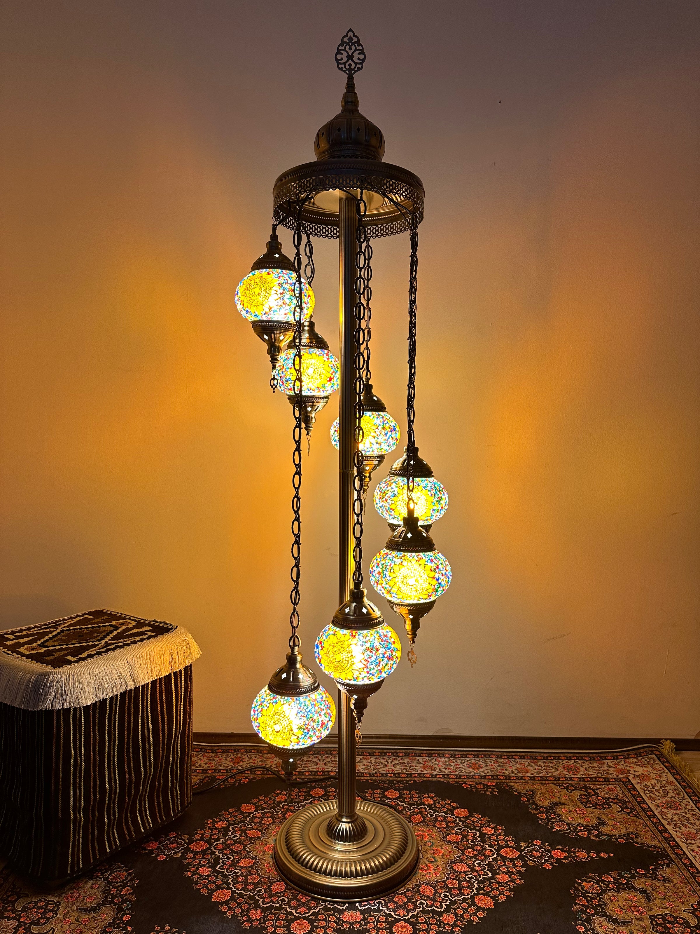 Turkish Floor Lamp with 7 Globes - RY