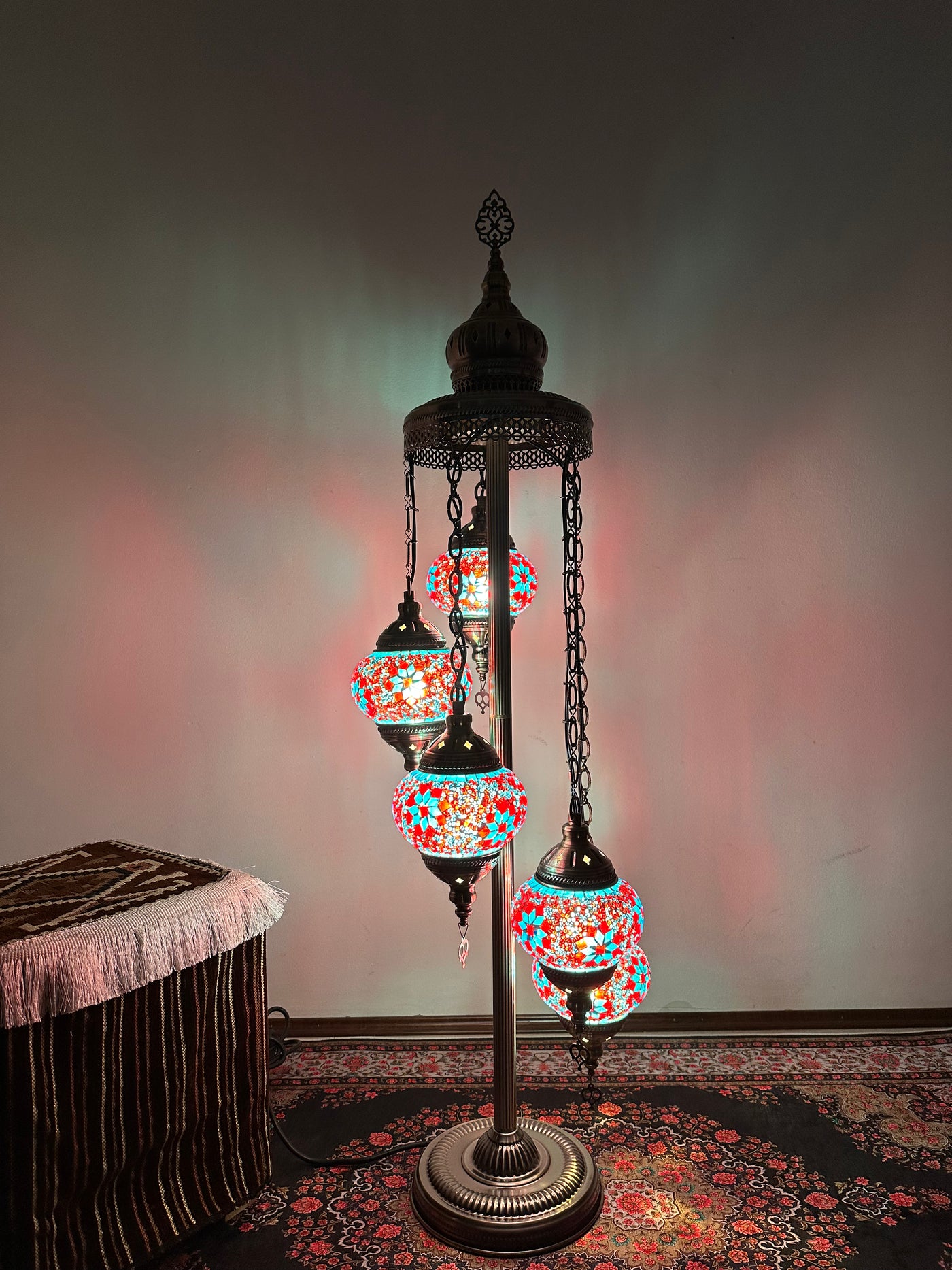 Turkish Floor Lamp with 5 Globes - FC