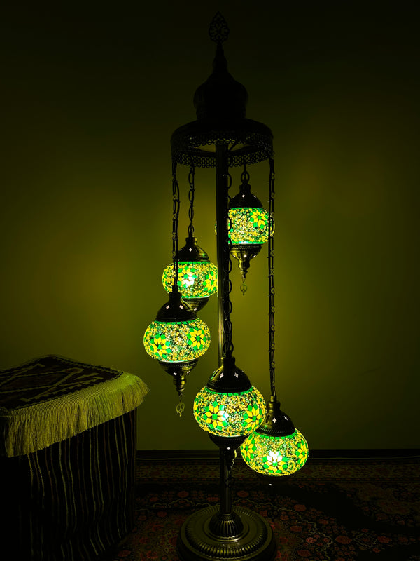 Turkish Floor Lamp with 5 Globes - FG