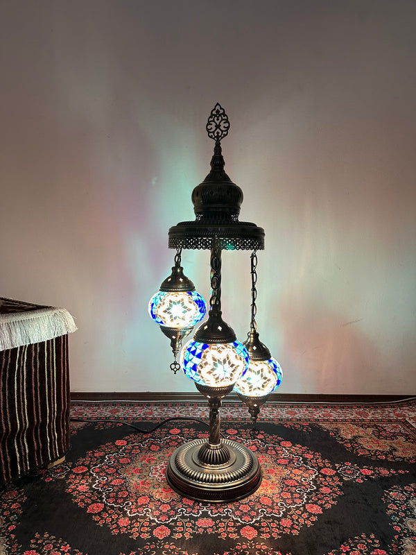 Turkish Floor Lamp with 3 Globes - SBW