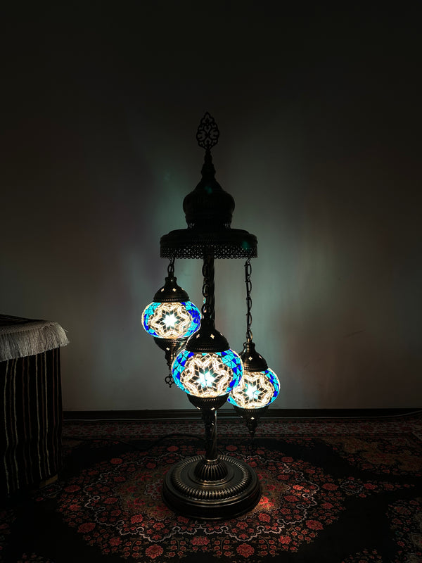 Turkish Floor Lamp with 3 Globes - SBW