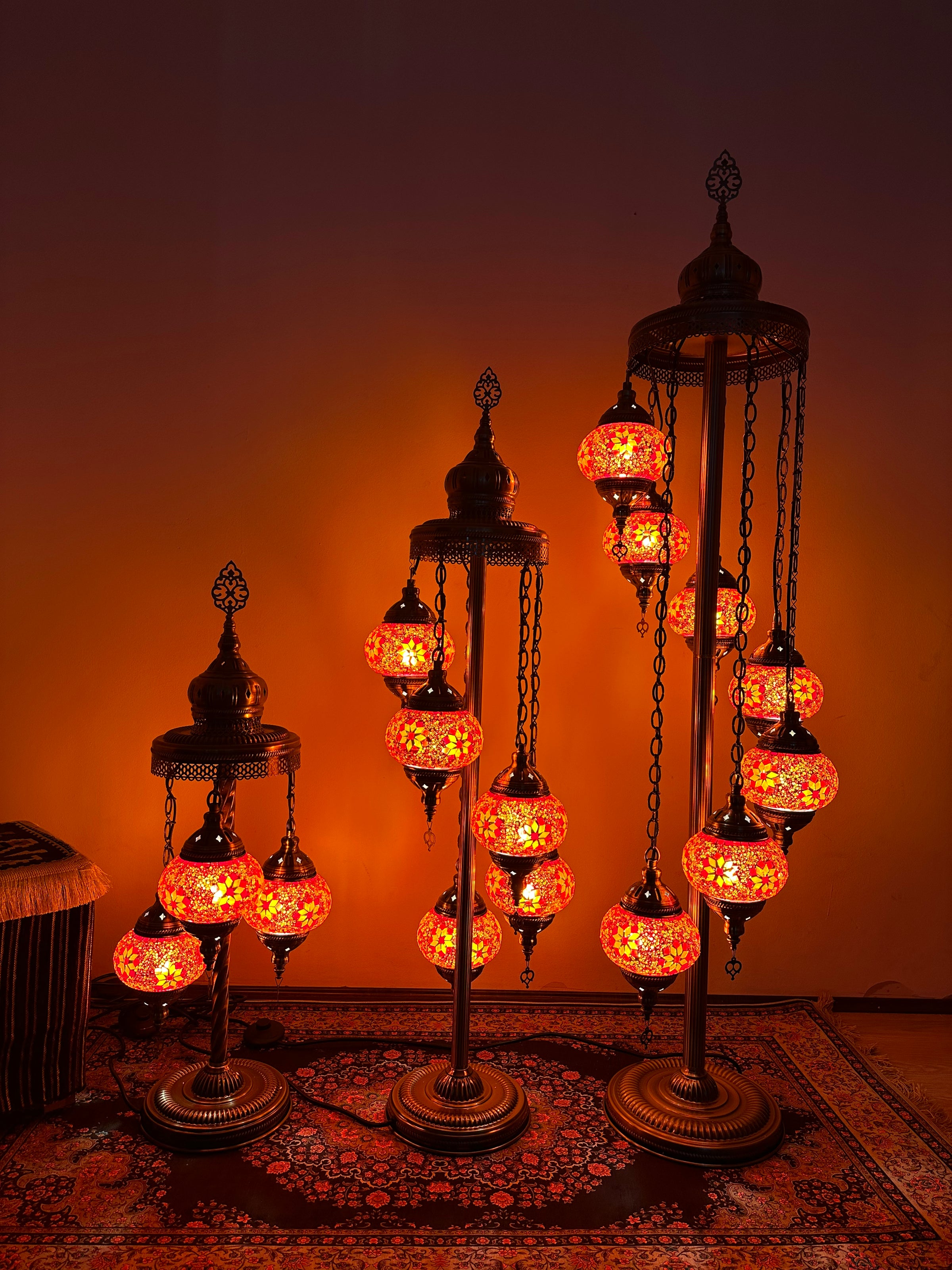 Turkish Floor Lamp with 3 Globes - FO
