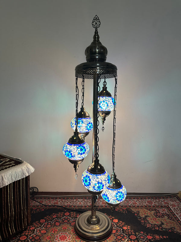 Turkish Floor Lamp with 5 Globes - FB