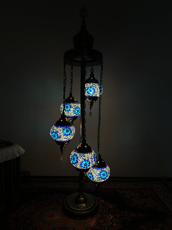 Turkish Floor Lamp with 5 Globes - FB