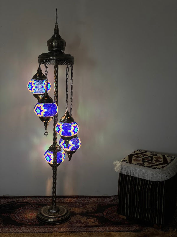 Turkish Floor Lamps- 5 pieces Blue Star