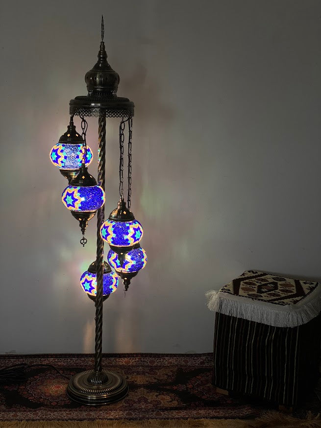 Turkish Floor Lamps- 5 pieces Blue Star