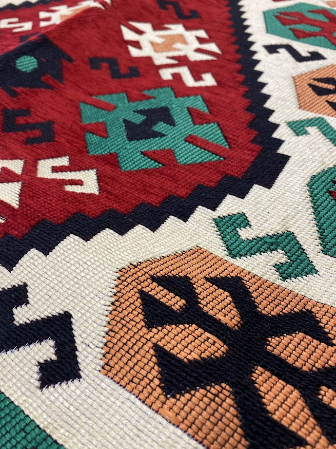 Turkish Cotton Rug Kilim- Red&White