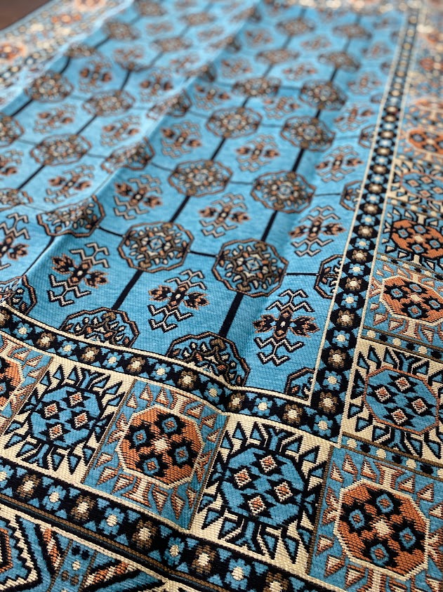 Turkish Cotton Rug Kilim- Turquoise