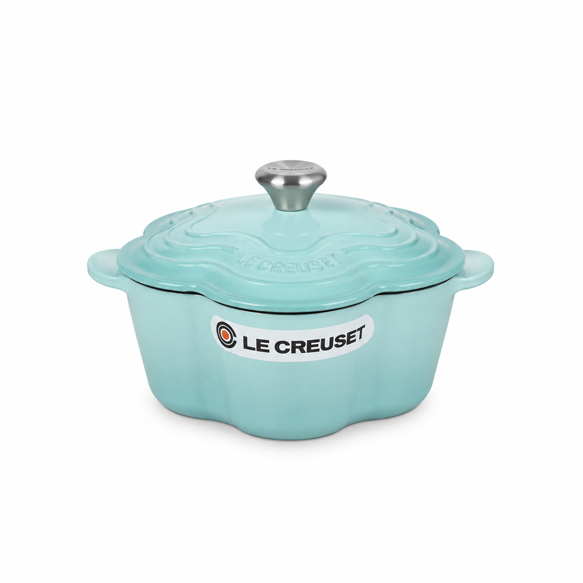 Le Creuset Flower Cocotte 20cm – Light Blue Cast Iron
