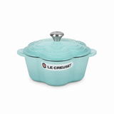 Le Creuset Flower Cocotte 20cm – Light Blue Cast Iron