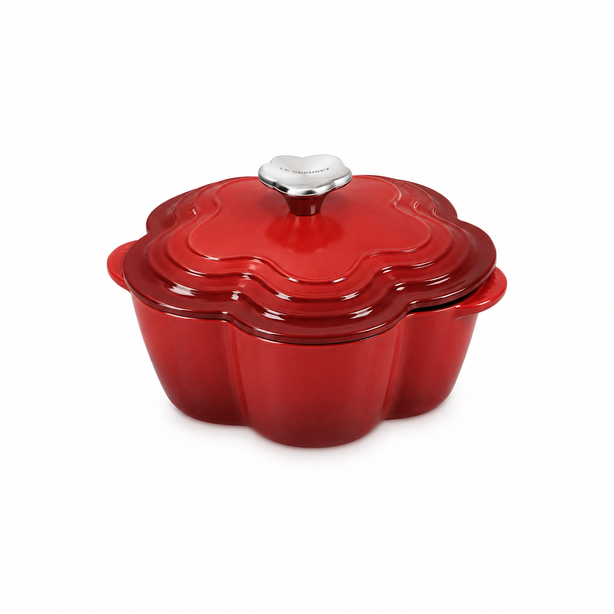 Le Creuset Flower Cocotte 20cm Red Cast Iron Pot