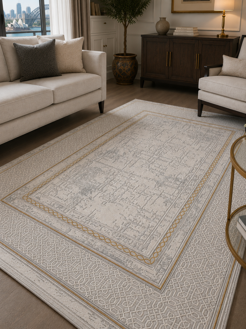 Kervan Rug Ak076 Gray/Gold