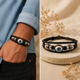 Evil Eye Leather Bracelet