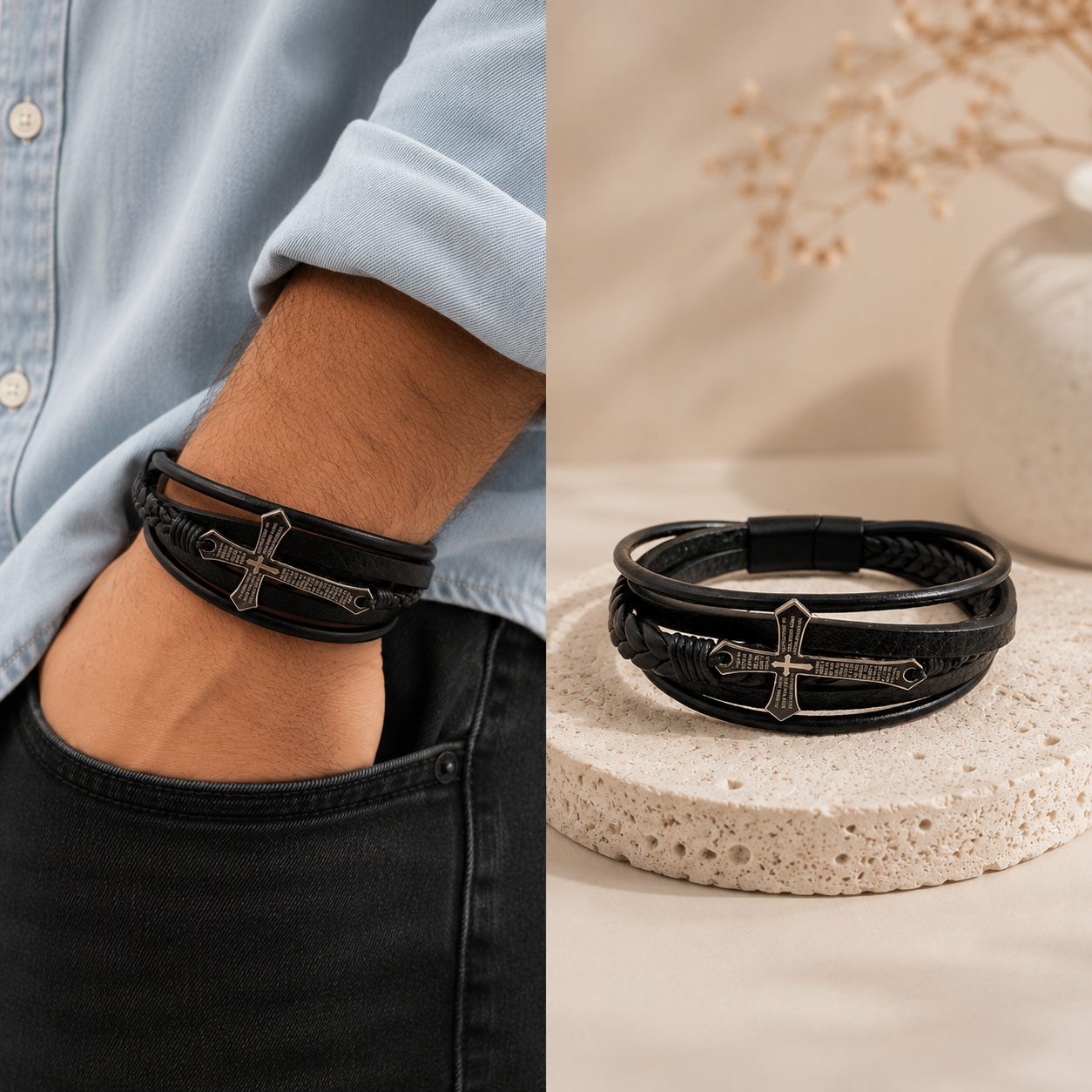 Christian Leather Bracelet