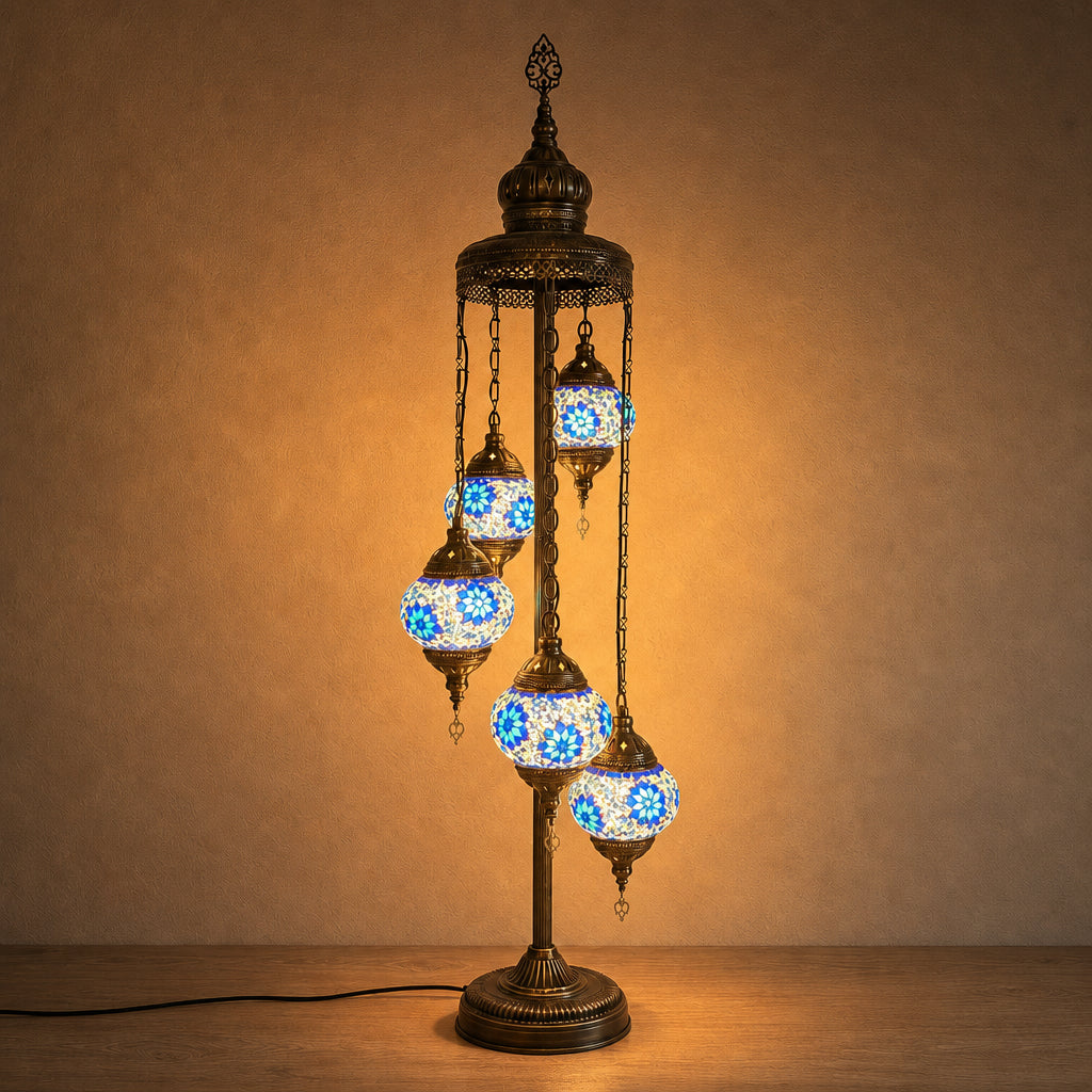 Turkish Floor Lamp with 5 Globes - FB
