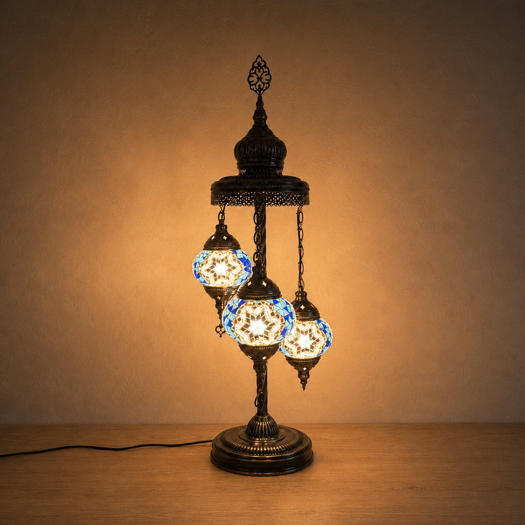 Turkish Floor Lamp with 3 Globes - SBW