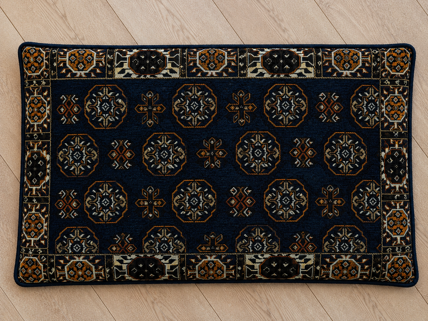 Navy Diamond U-Shaped Arabian Majlis