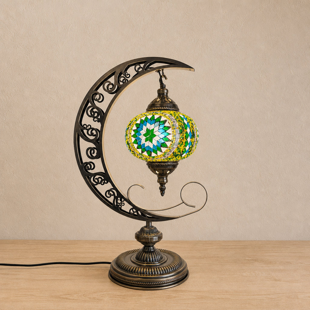 Crescent Moon Lamps - Yellow Star
