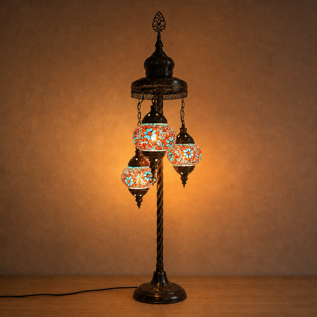 Turkish Floor Lamp with 3 Globes - FC
