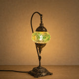 Swan Lamps - Green Yellow Crackle