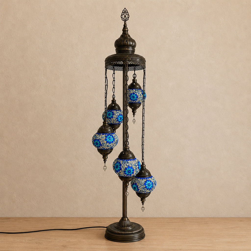 Turkish Floor Lamp with 5 Globes - FB