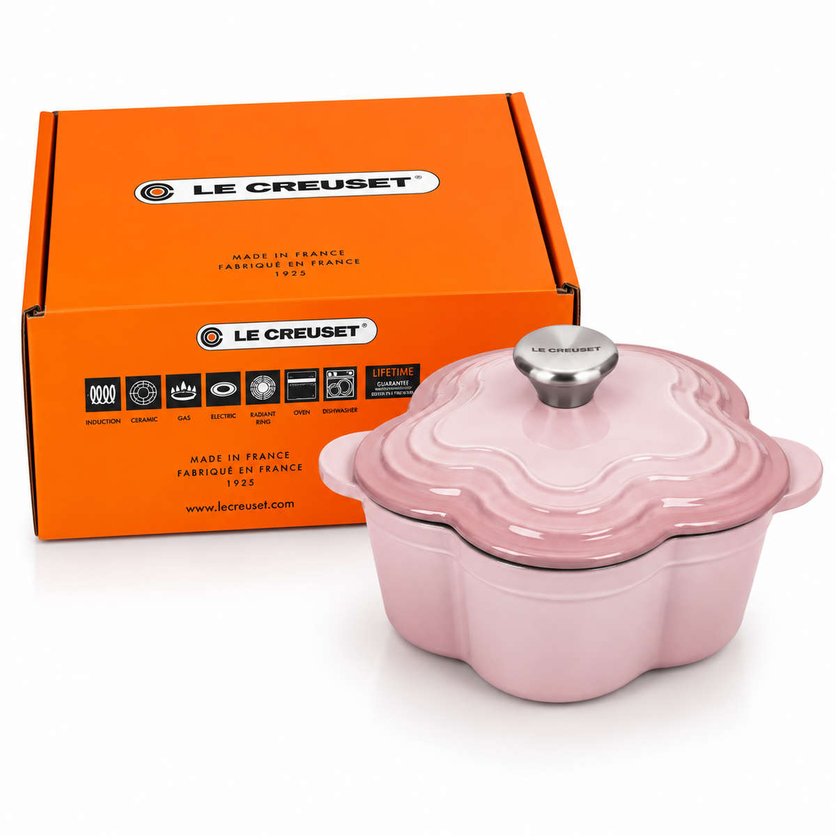 Le Creuset Flower Cocotte 20cm 2L – Chiffon Pink