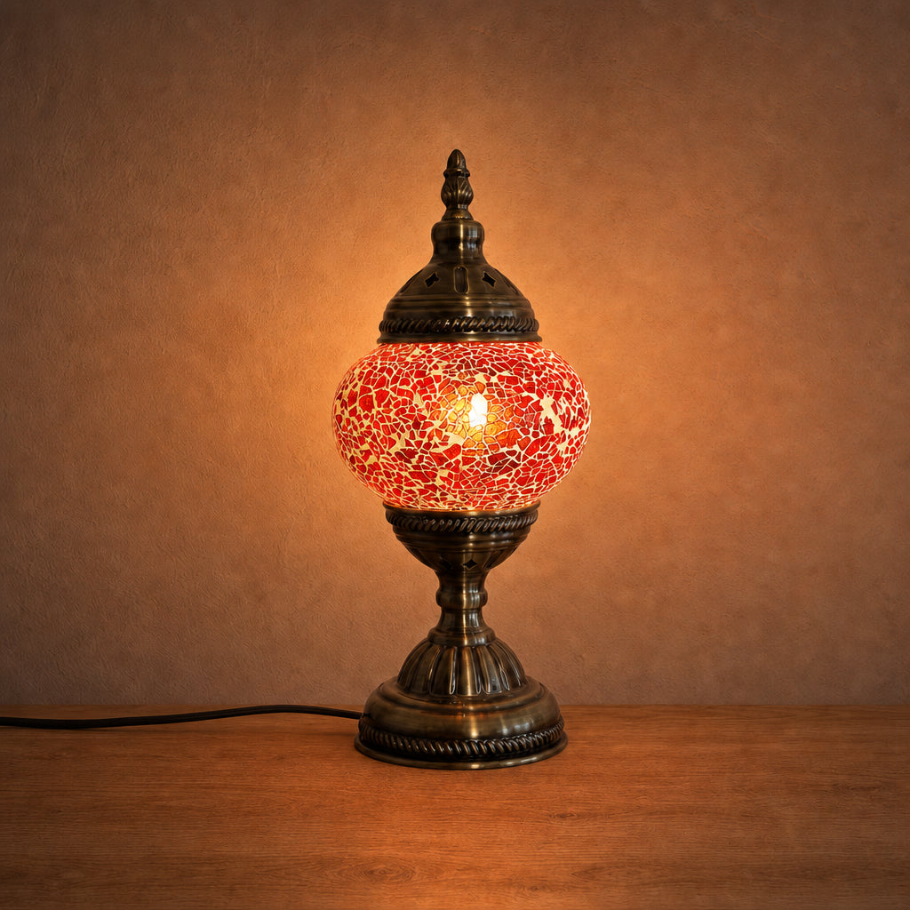 Table Lamps - Red Crackle