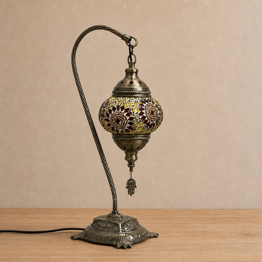 Swan Lamps - Gold Flower