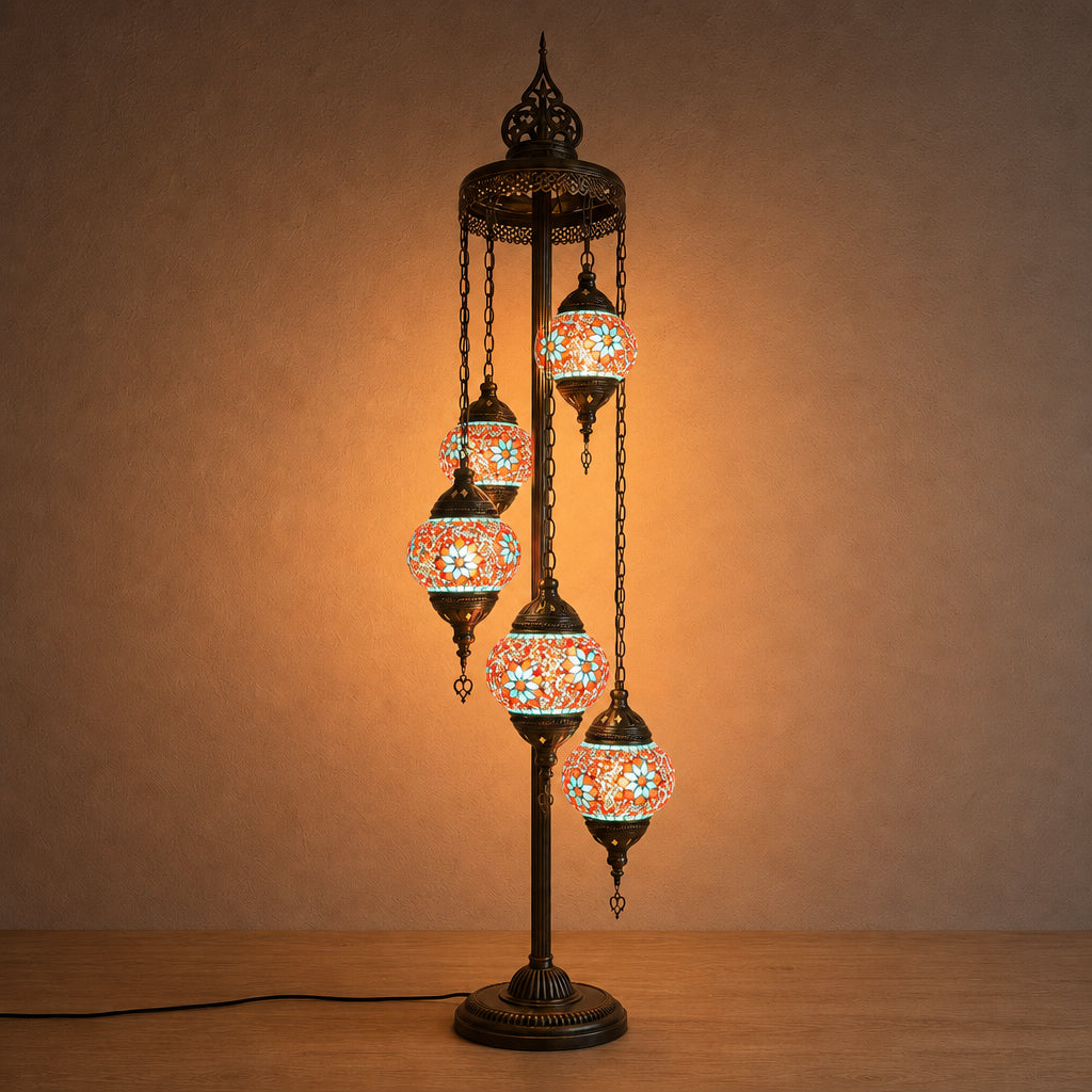 Turkish Floor Lamp with 5 Globes - FC