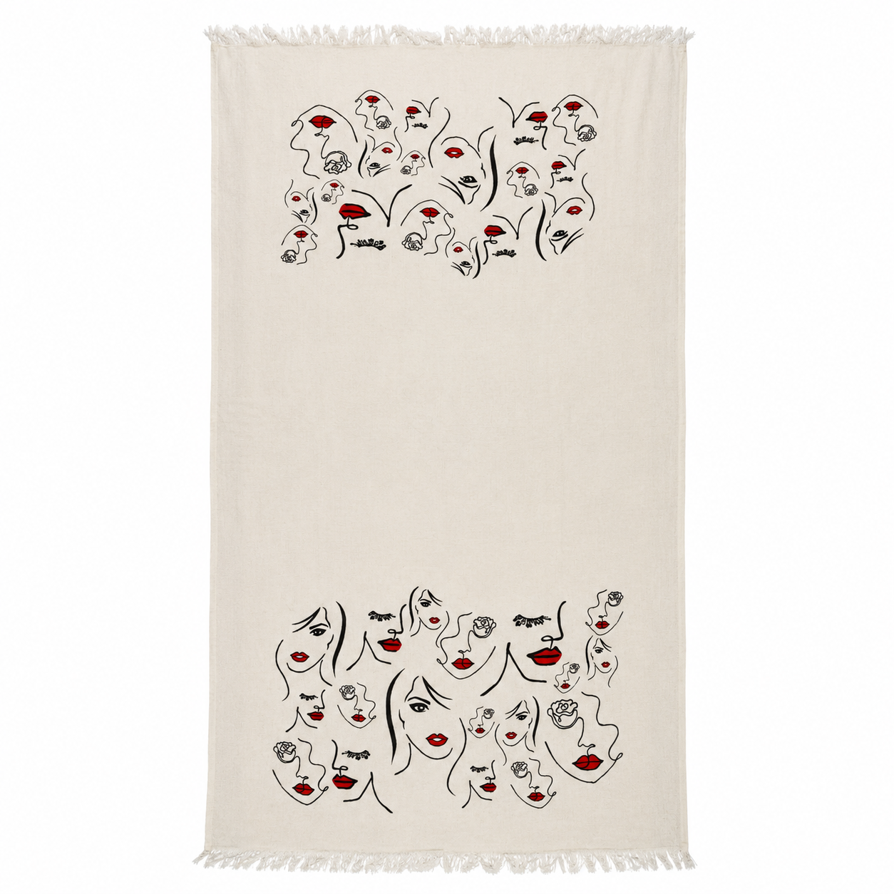 Muslin Turkish Cotton Towel - Red Lip