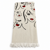 Muslin Turkish Cotton Towel - Red Lip