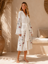 Red Lips Muslin Kimono