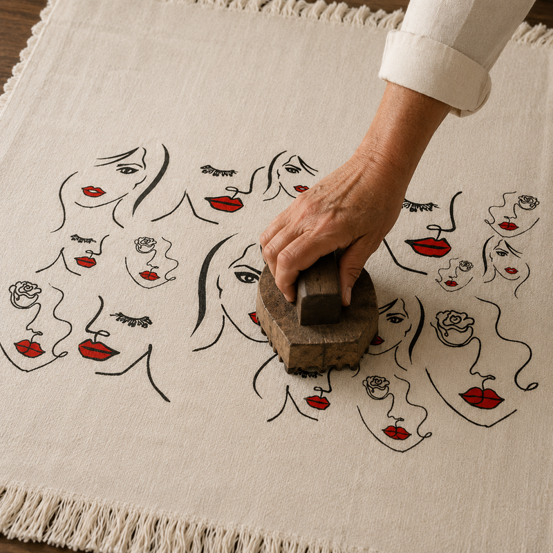 Muslin Turkish Cotton Towel - Red Lip