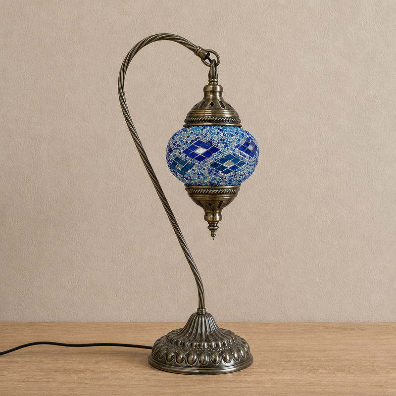 Swan Lamps Mosaics - Blue Diamond