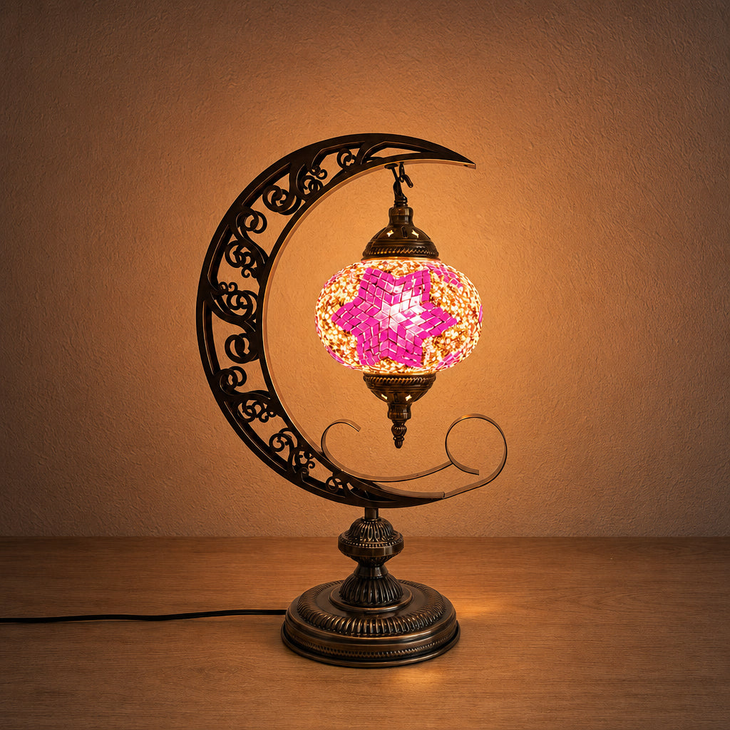 Crescent Moon Lamps - Purple Star